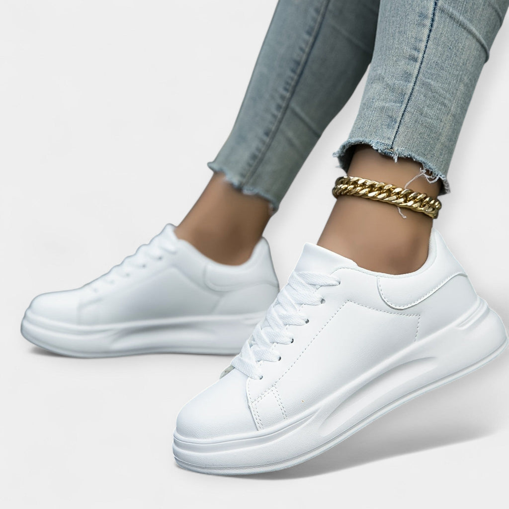 White Leather Sports Shoes