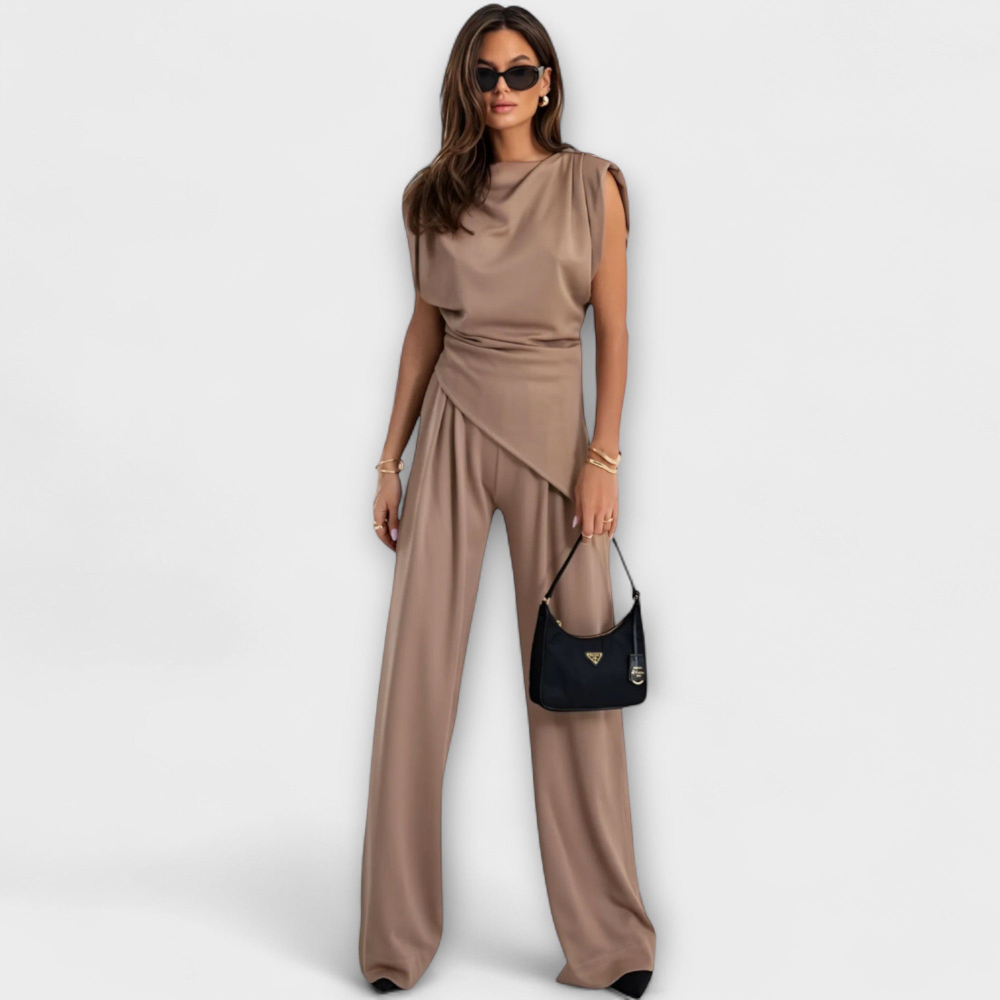 Asymmetrical Set with Dramatic Shoulders