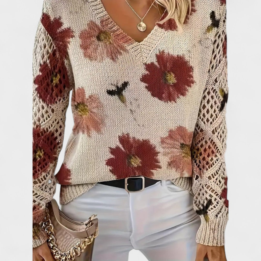 Alma - Elegant Sweater with Floral Pattern