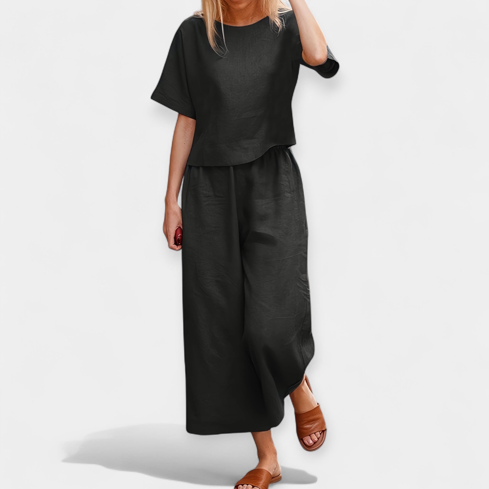 Set de pantaloni scurți ușori cu cămașă cu mânecă scurtă