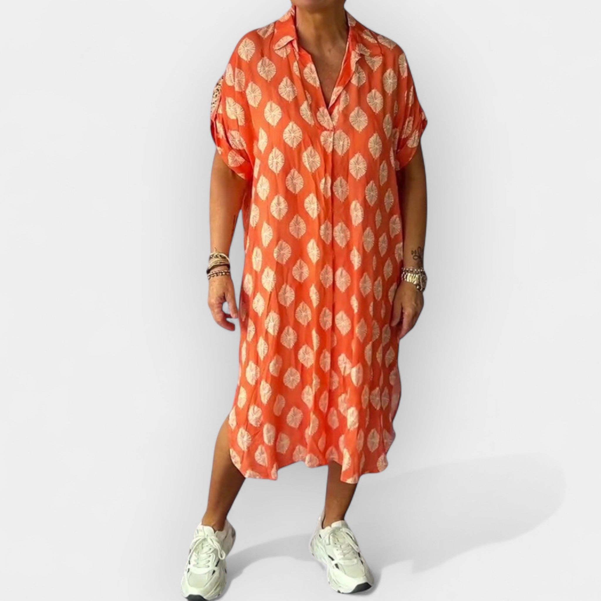 Light Summer Dress with V-Neckline