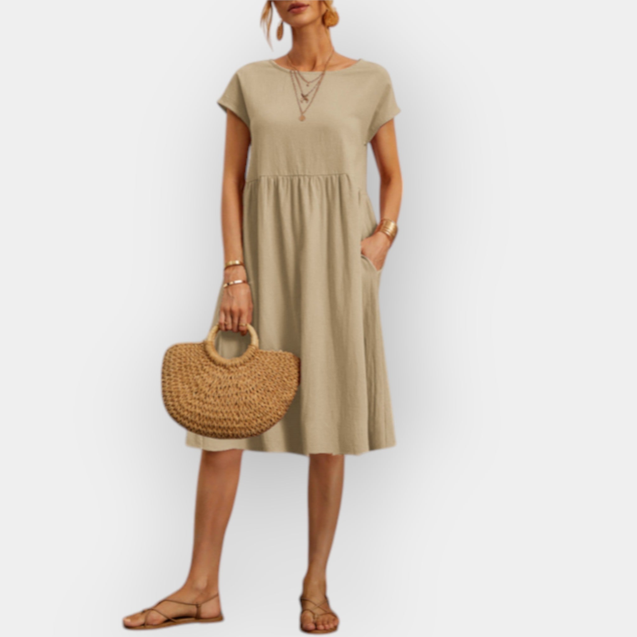 Midi Dress with Minimalist Lines