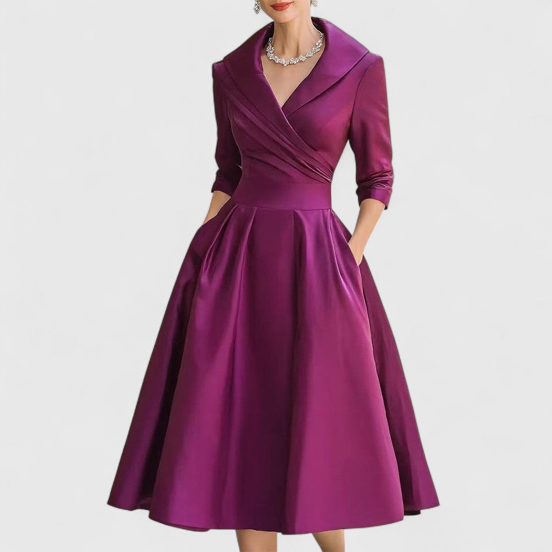 Rosalie - Elegant Midi Dress with Subtle Shine