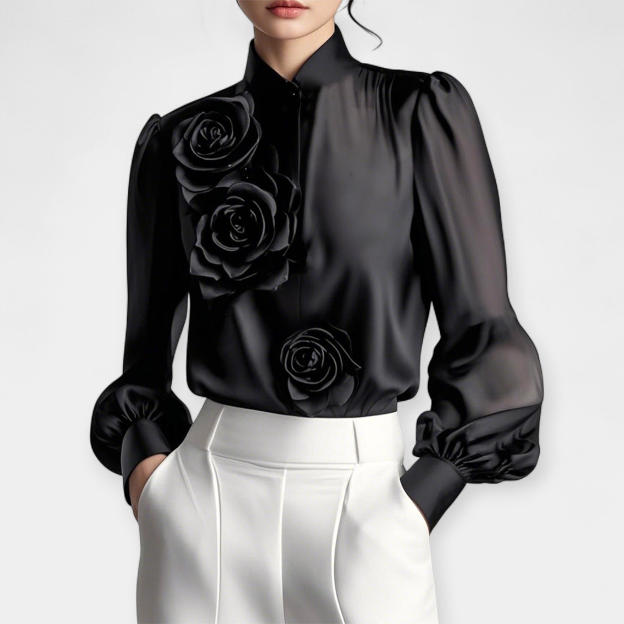 Shirt with 3D Roses