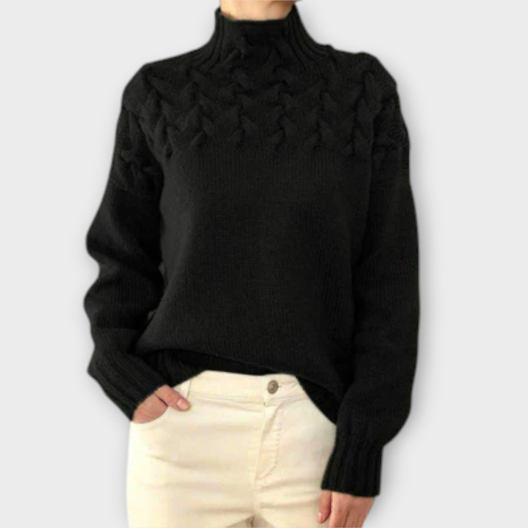 Eva - Women's Sweater with Knitting Details