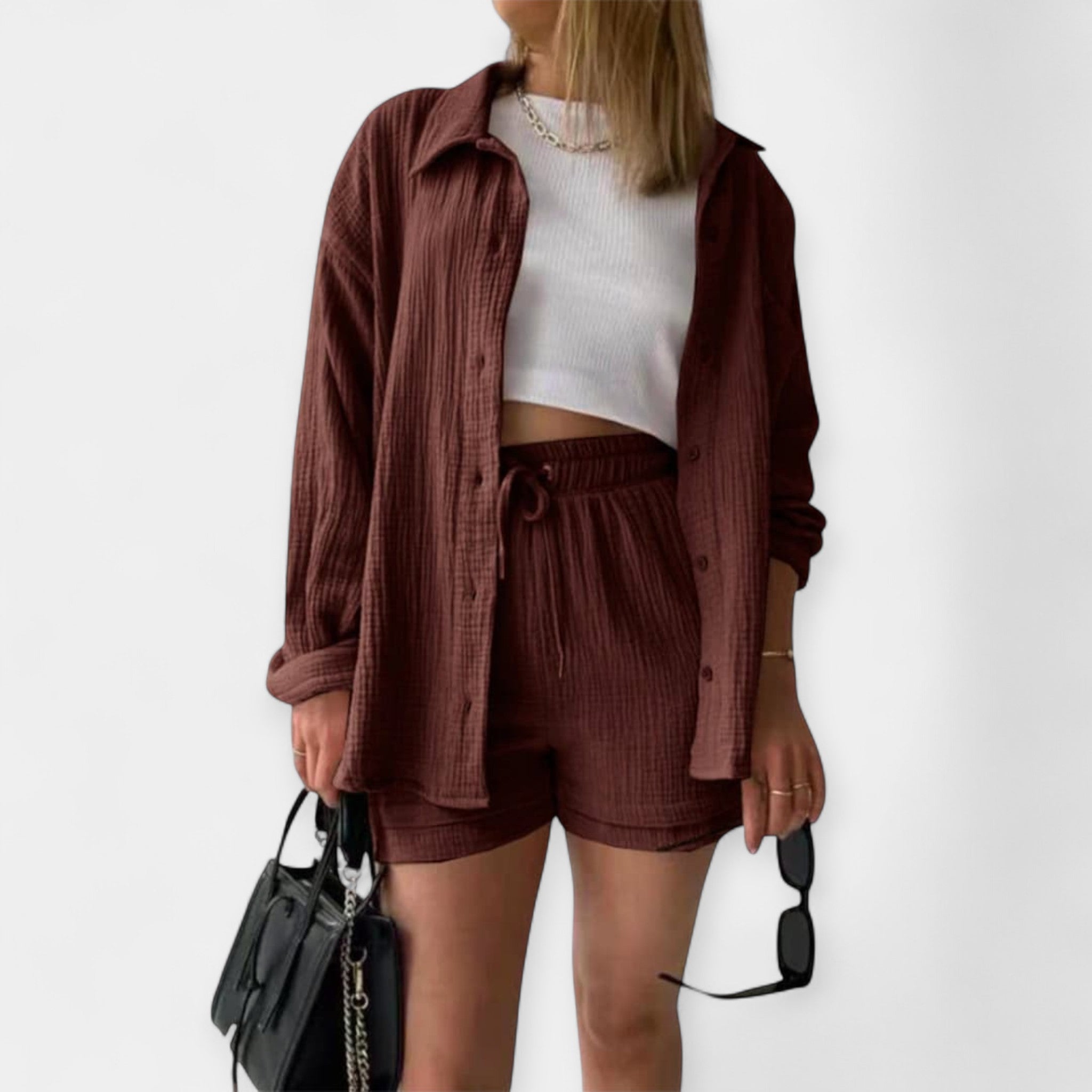 Two-Piece Summer Set Topaz and Shorts