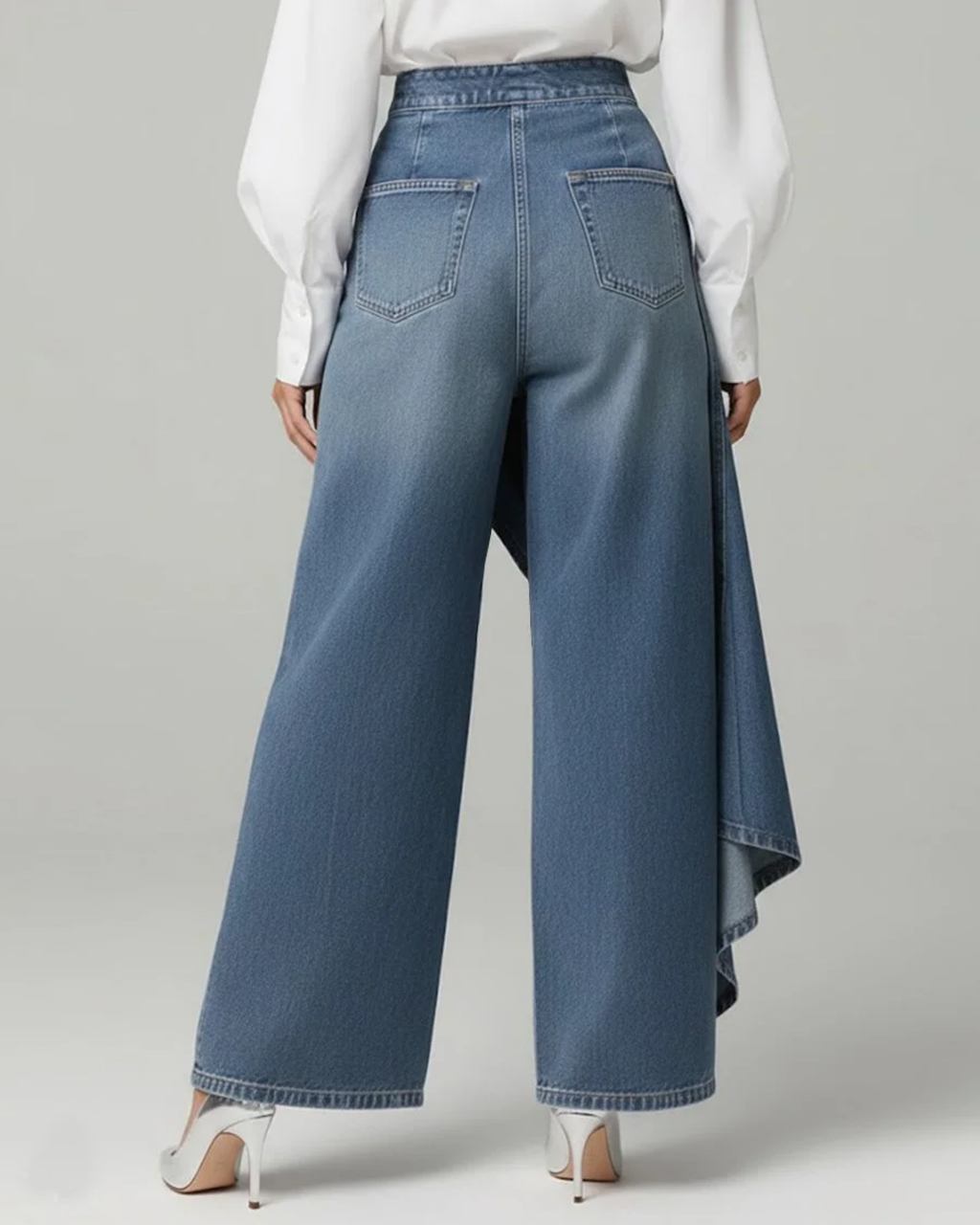 Ava™ – Wide-Leg Wrap Denim Jeans