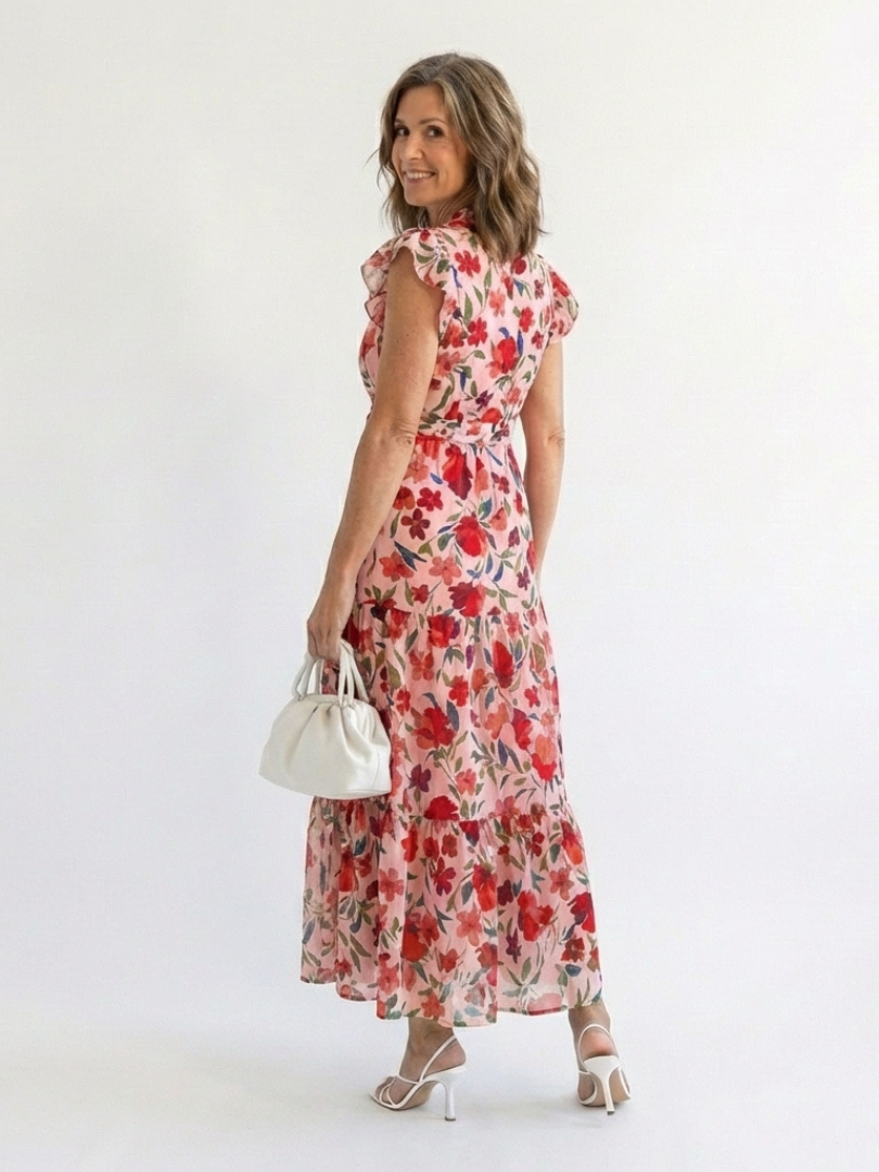 Lila | V-Neck Floral Midi Dress