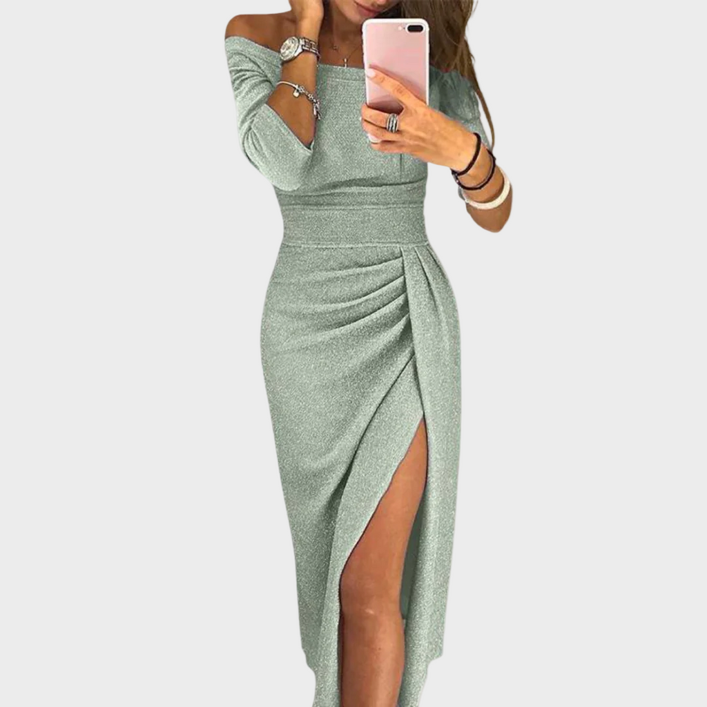 Evelyn - Elegant Dress with Off-Shoulder Design