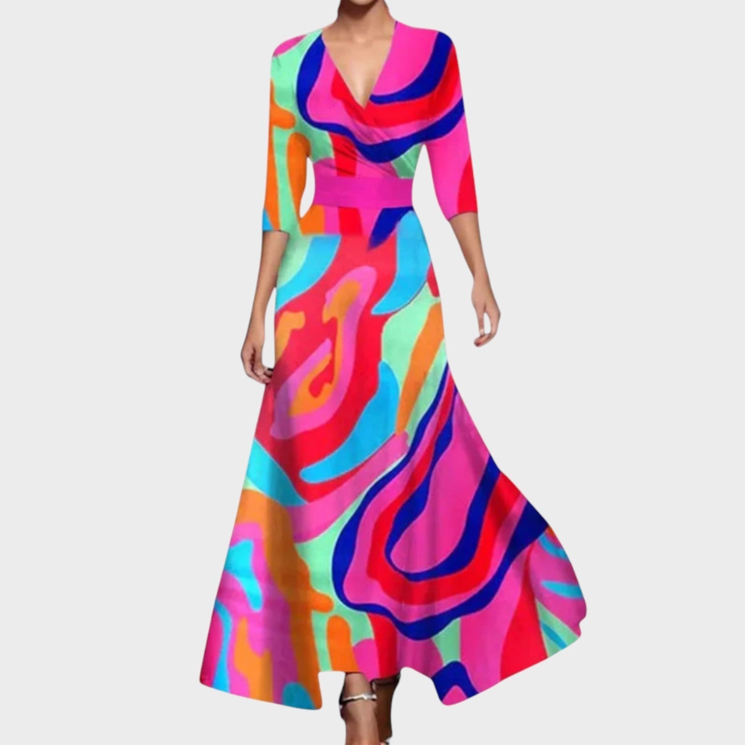 Isadora - Rochie lungă premium, lucrată manual