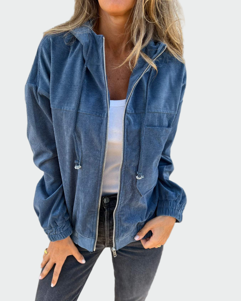 Velvet Textured Blazer with Pleats