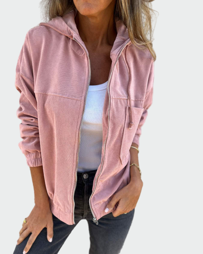Velvet Textured Blazer with Pleats