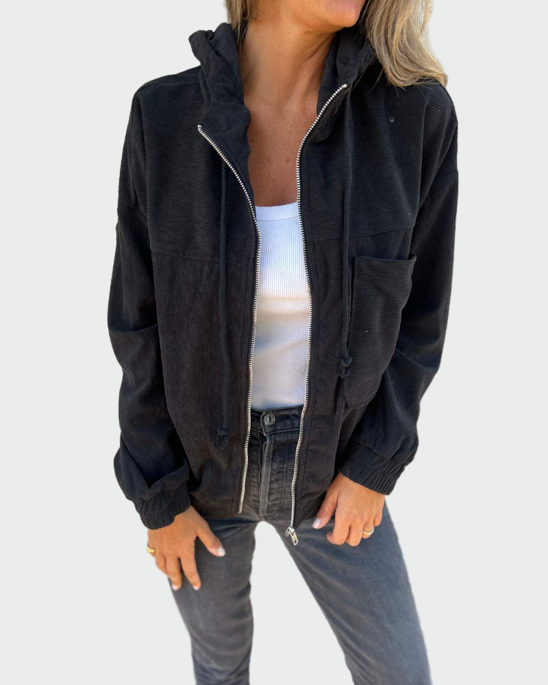 Velvet Textured Blazer with Pleats