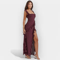 Dress with Cut-Out and Adjustable Ruffles