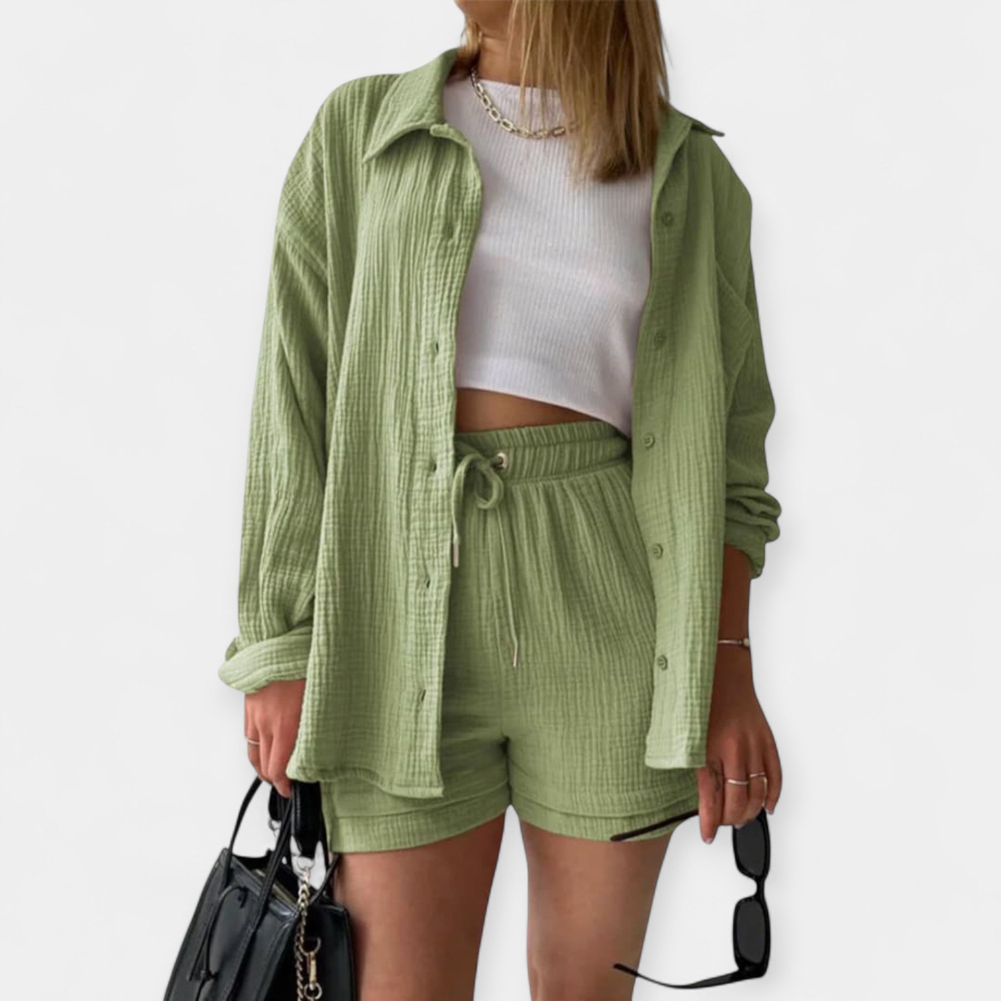 Two-Piece Summer Set Topaz and Shorts