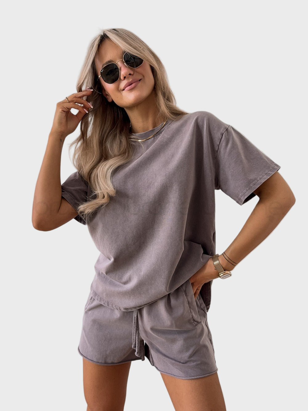 Double Color Cotton 2-Piece Set