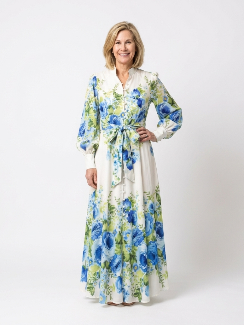 Harper | Long-Sleeve Floral Maxi Dress