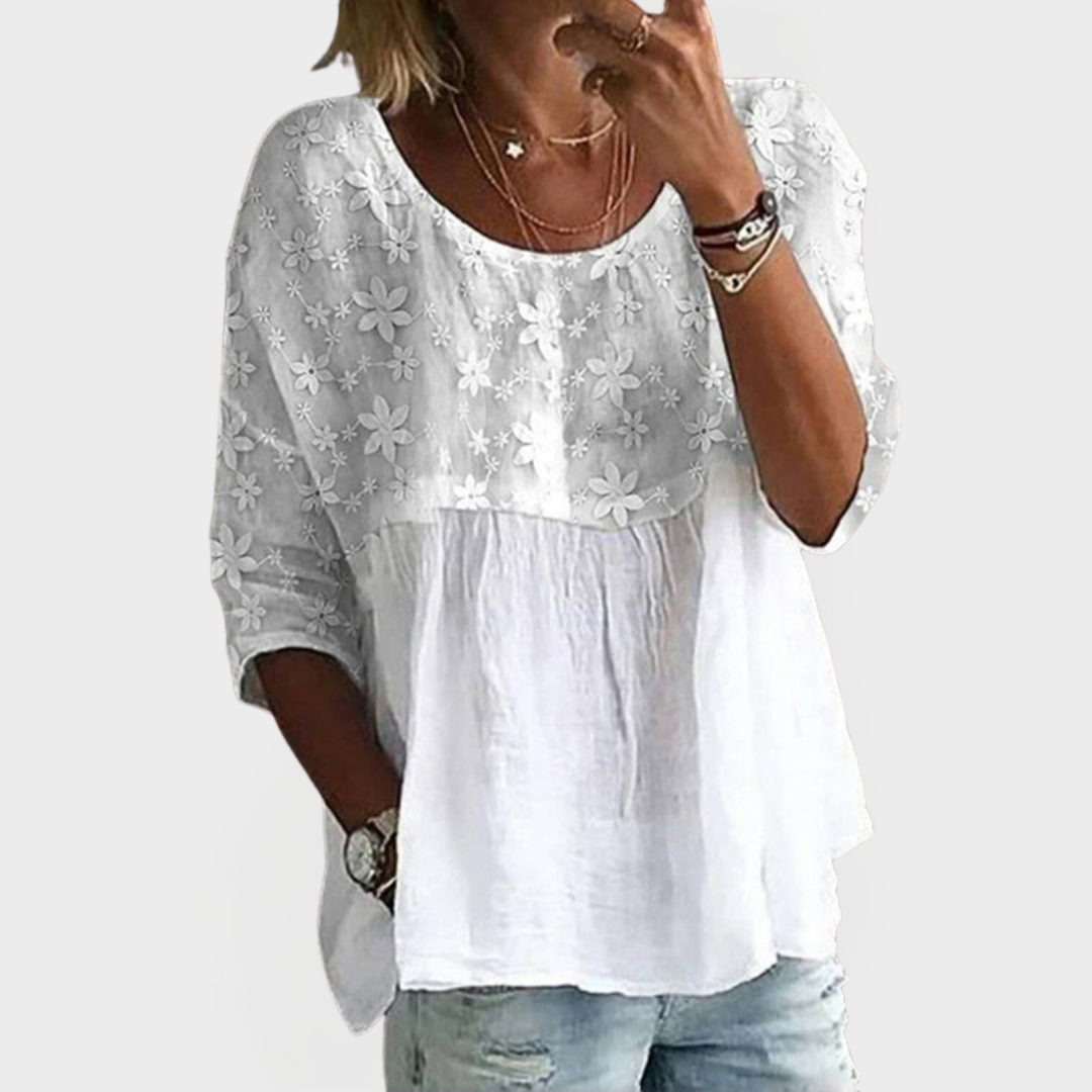 Embroidered Flower Blouse