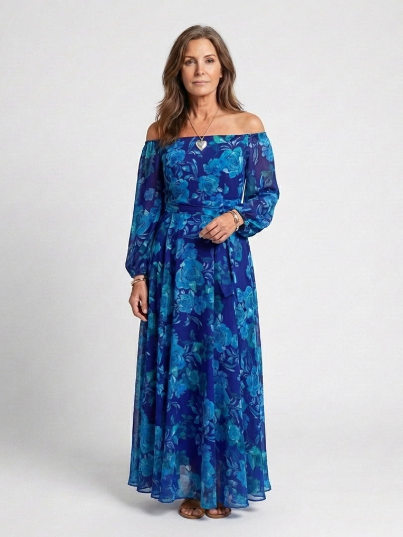 Aspen | Floral Off-the-Shoulder Maxi Dress