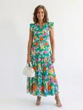 Lila | V-Neck Floral Midi Dress