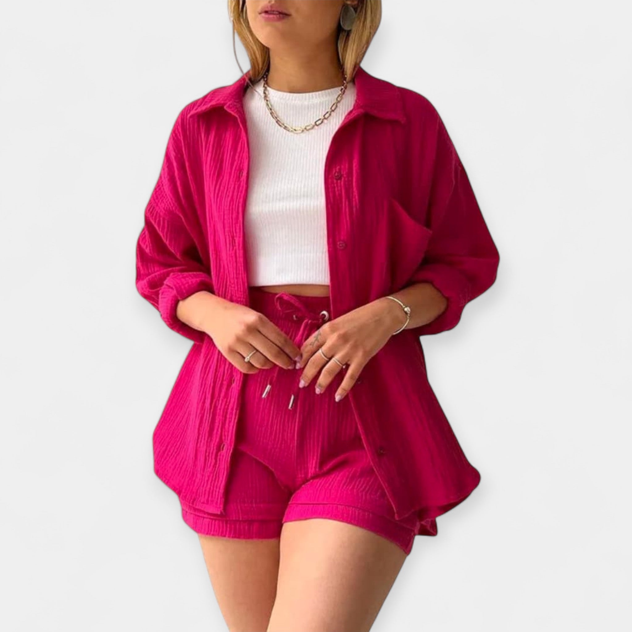 Two-Piece Summer Set Topaz and Shorts