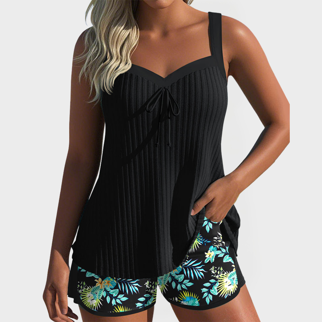 Set Tankini cu Imprimeuri Florale
