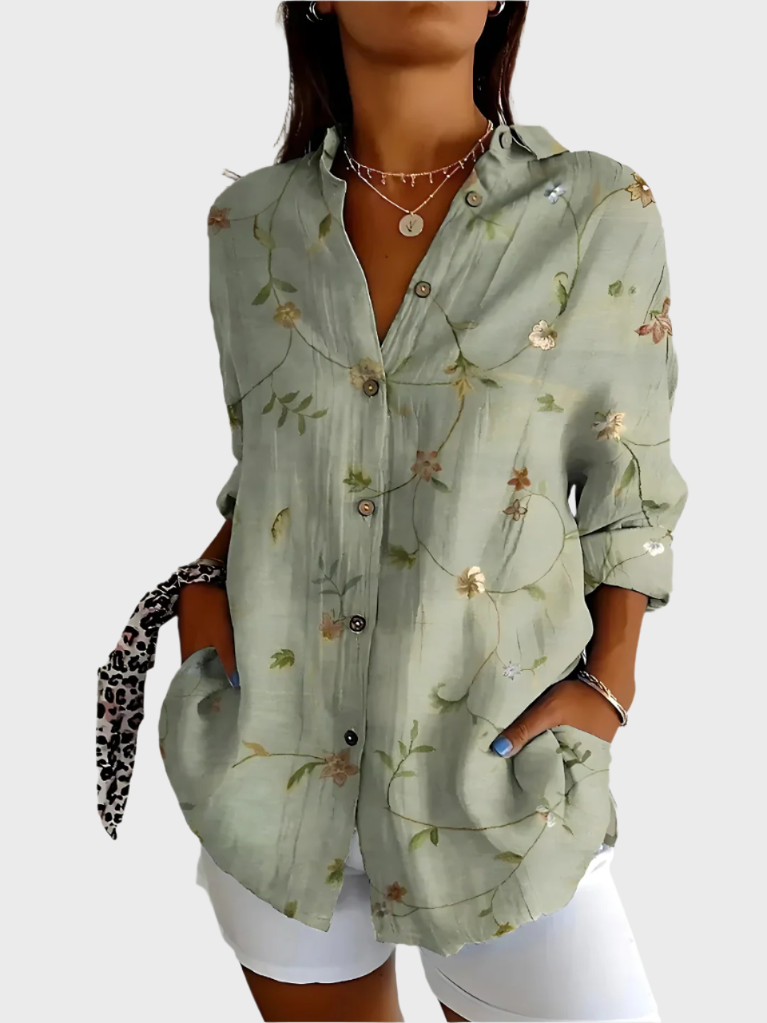 Cotton Floral Pattern Shirt