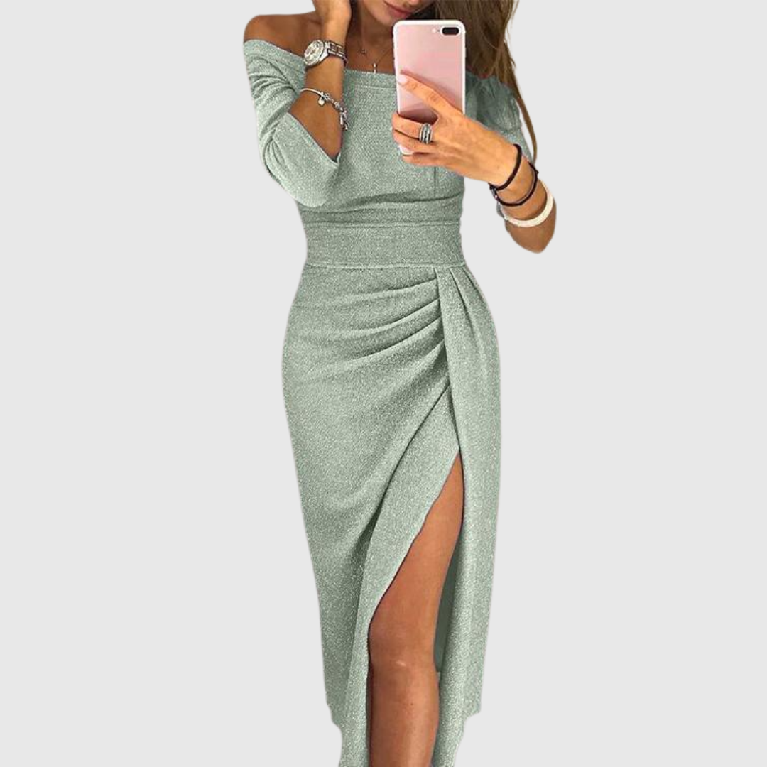Evelyn - Elegant Dress with Off-Shoulder Design