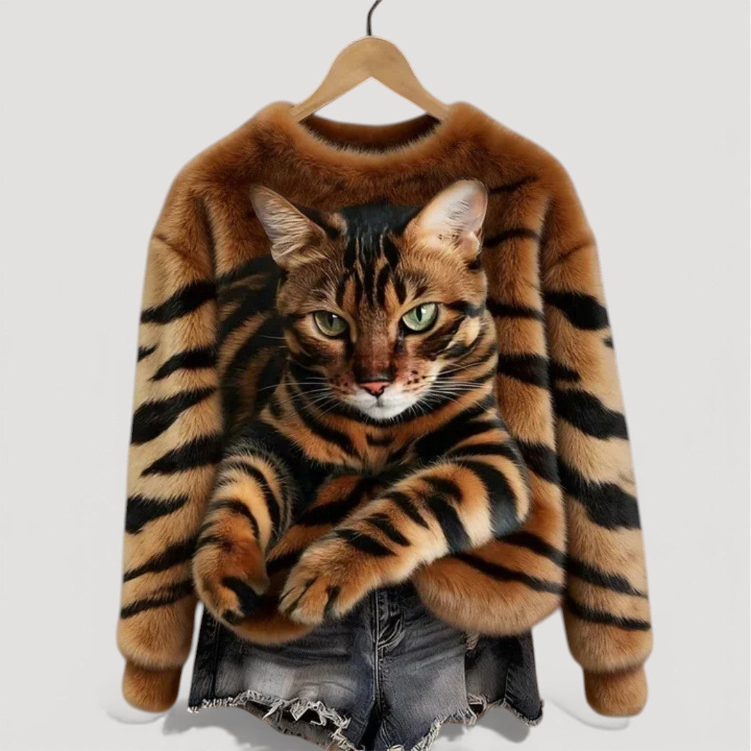 Clara™ | Warm sweater with feline detail