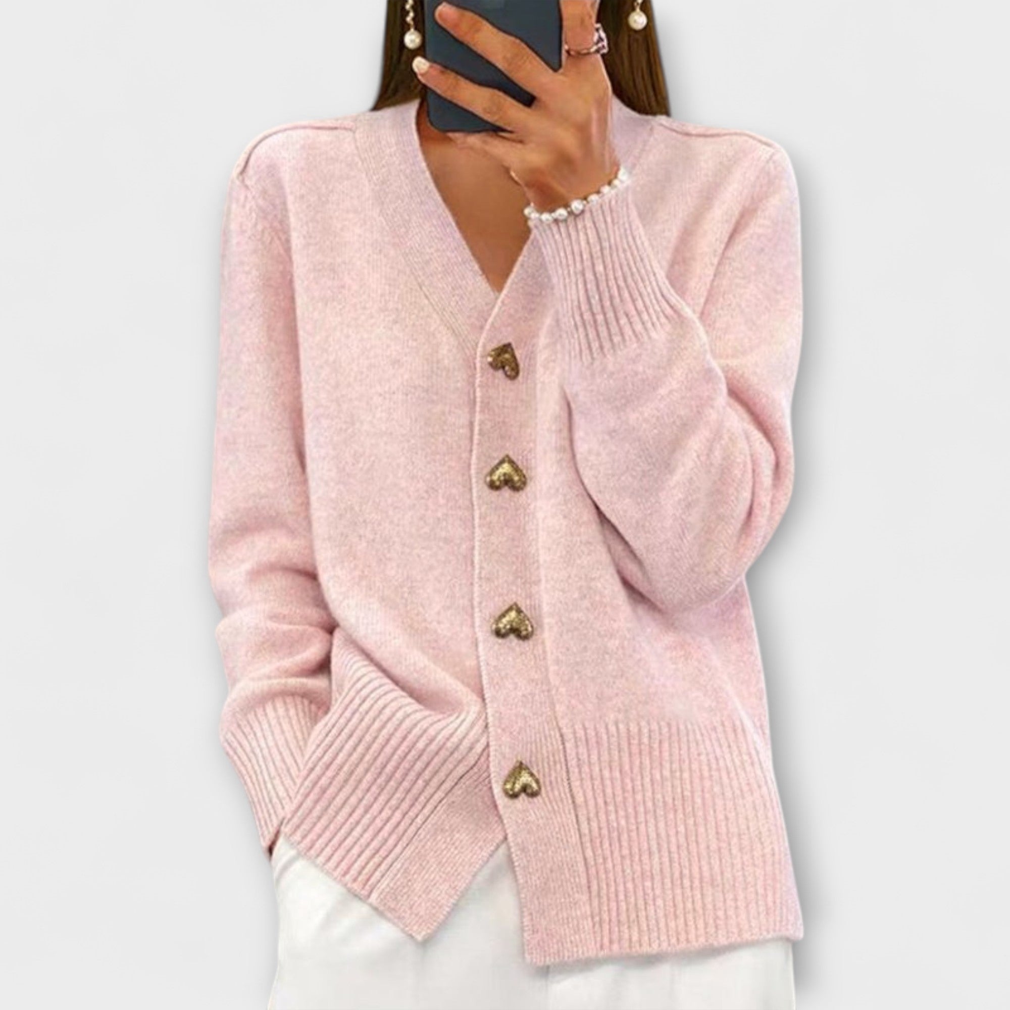 Marij – Women's Sweater with V-Neck in Vintage Style