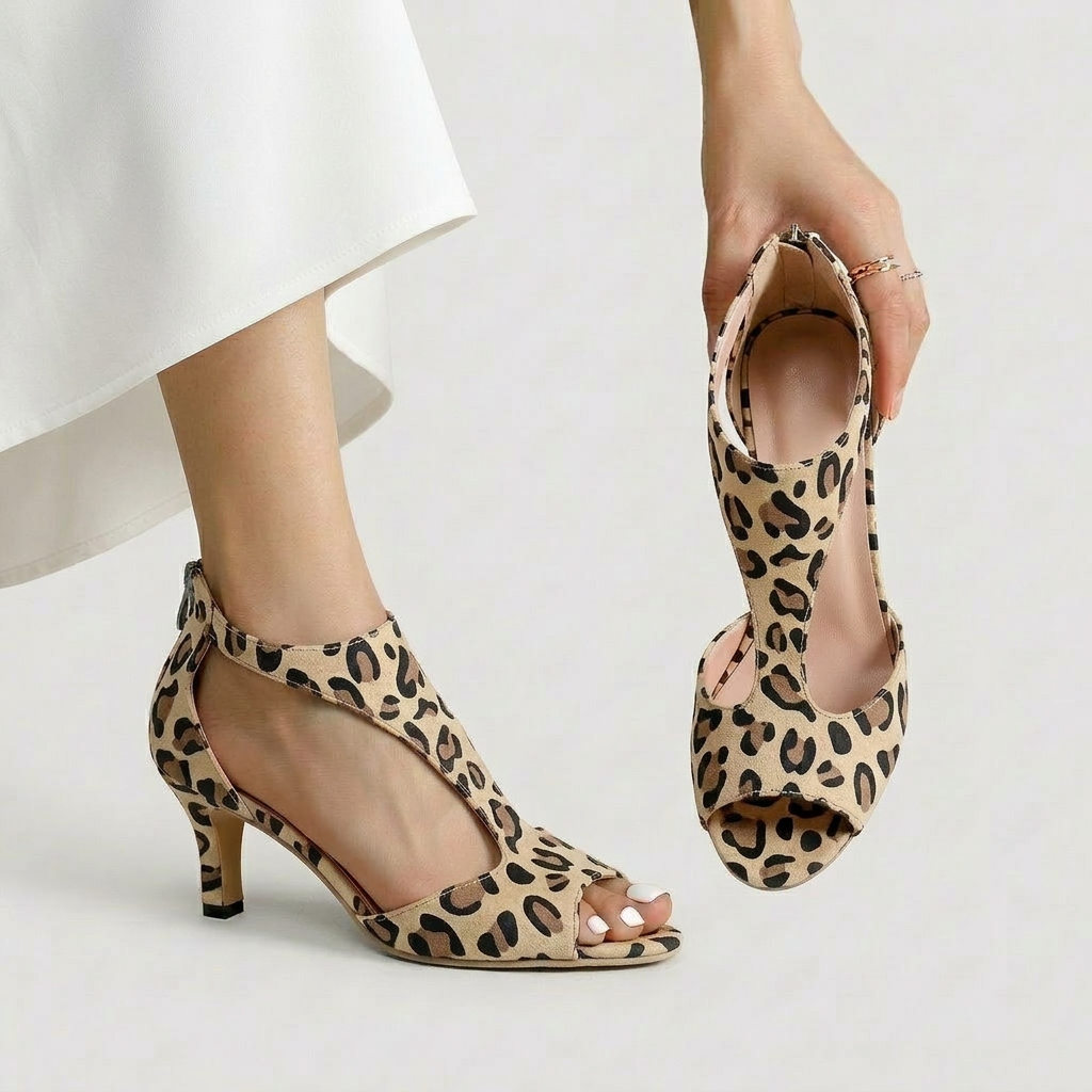 Lara - Peep Toe Ankle Strap Heels