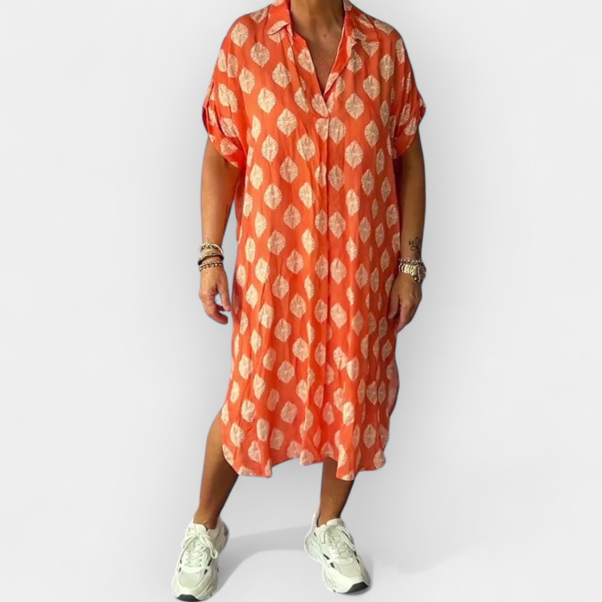 Light Summer Dress with V-Neckline