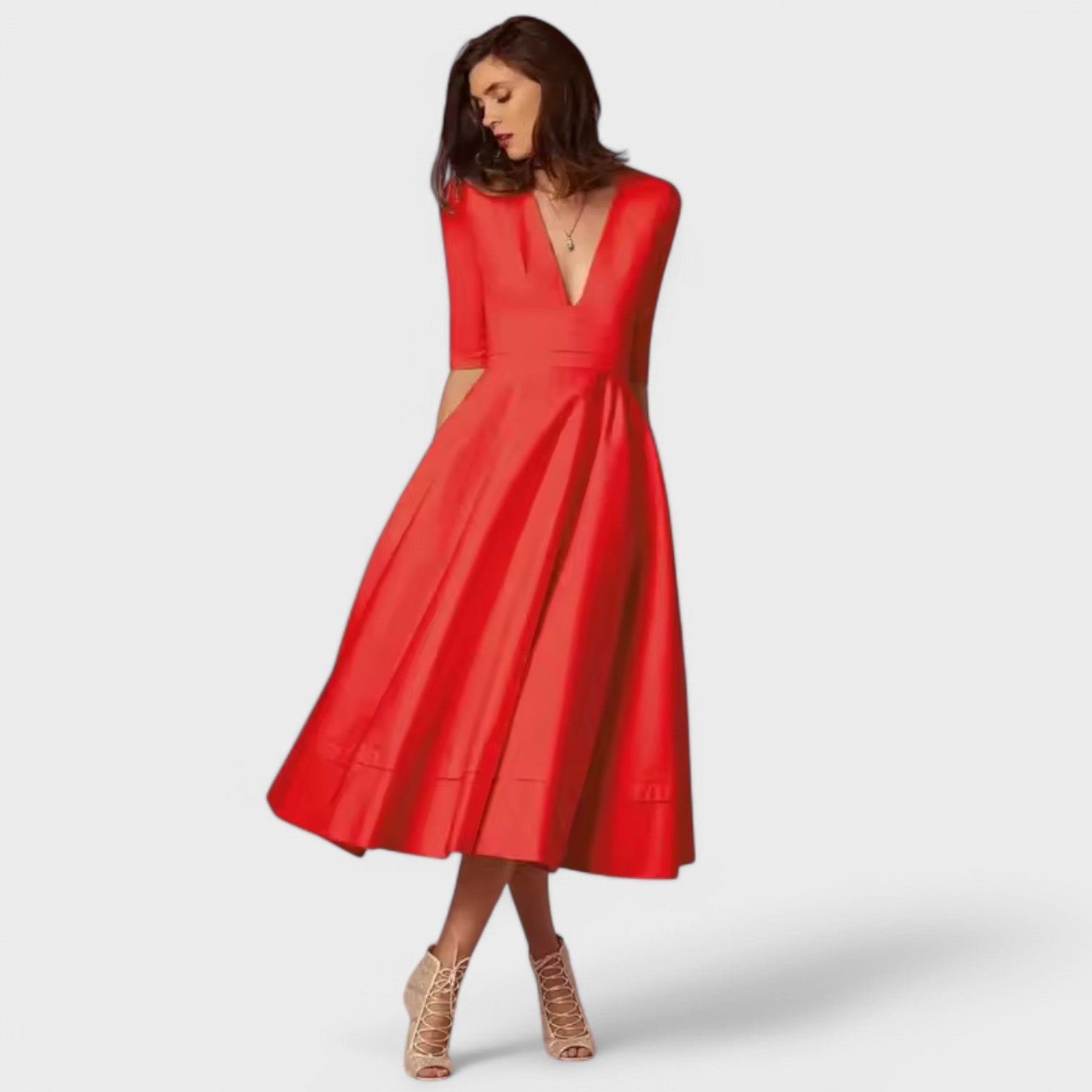 Helena - Elegant Dress with V-Neck
