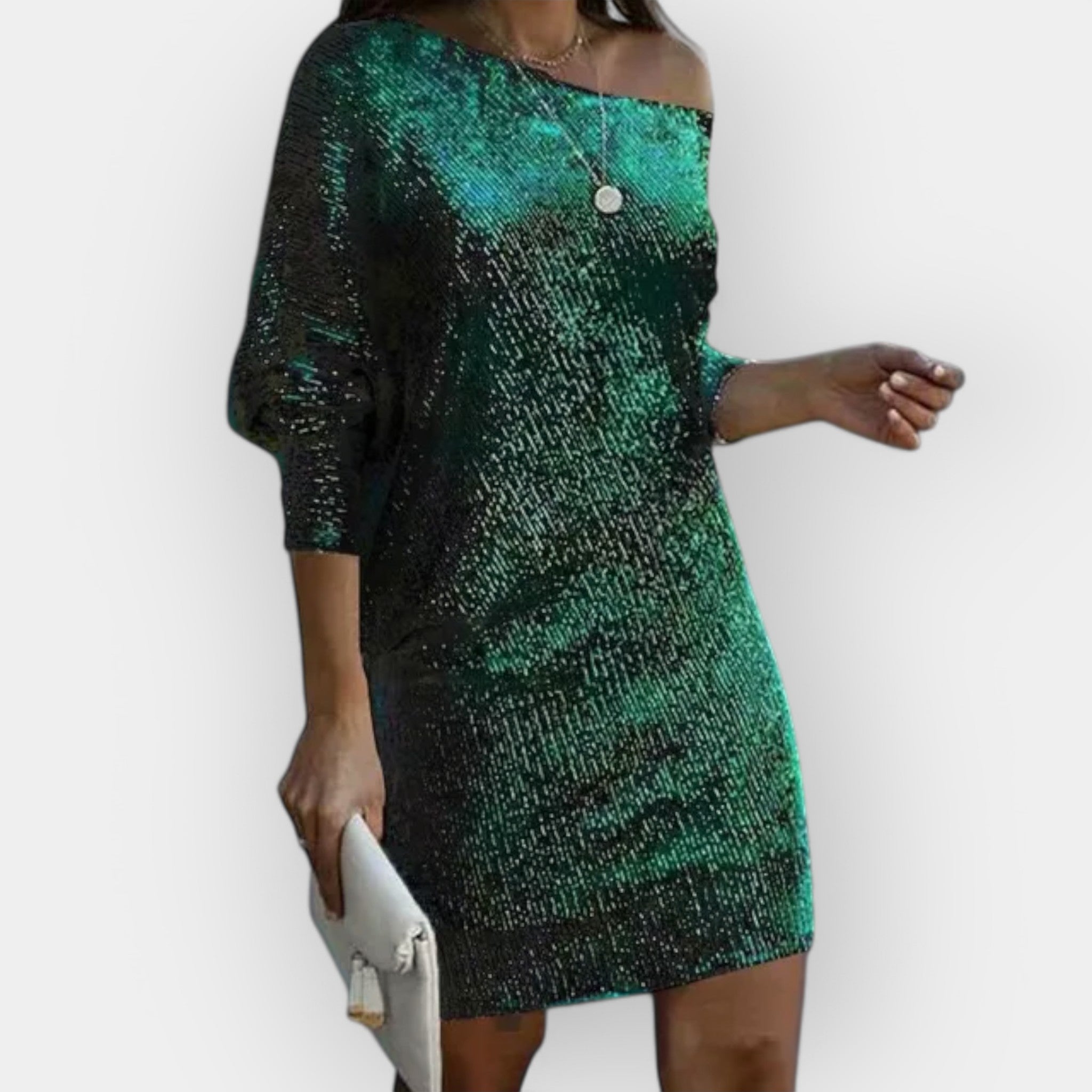 Evening Dress with Extended Sequins