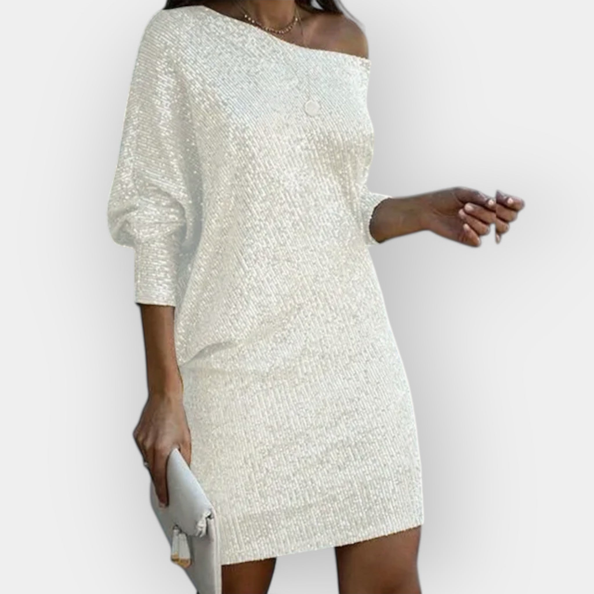 Evening Dress with Extended Sequins