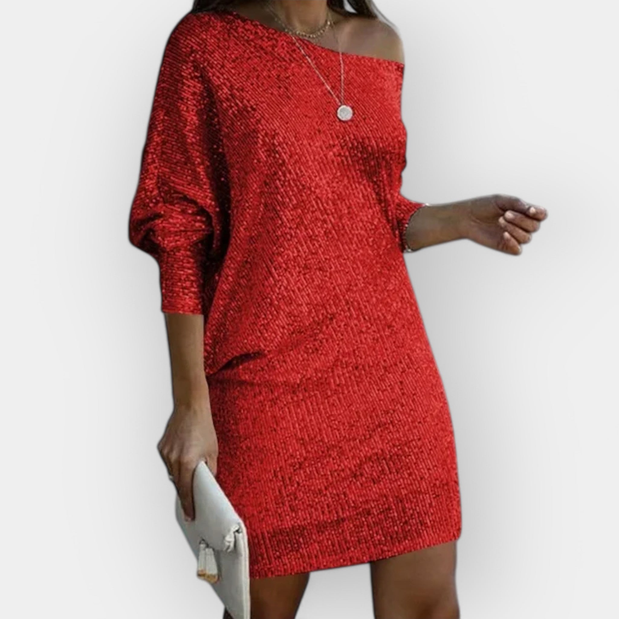 Evening Dress with Extended Sequins