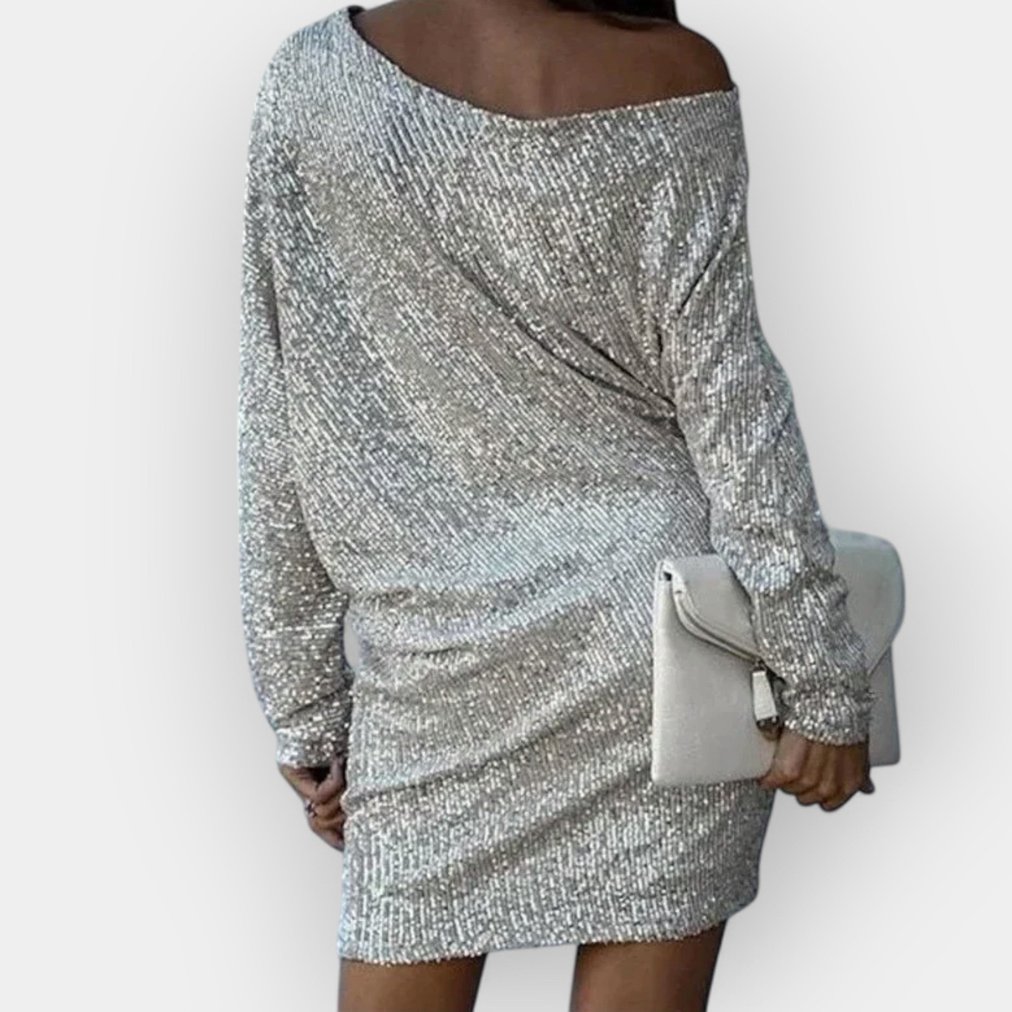 Evening Dress with Extended Sequins
