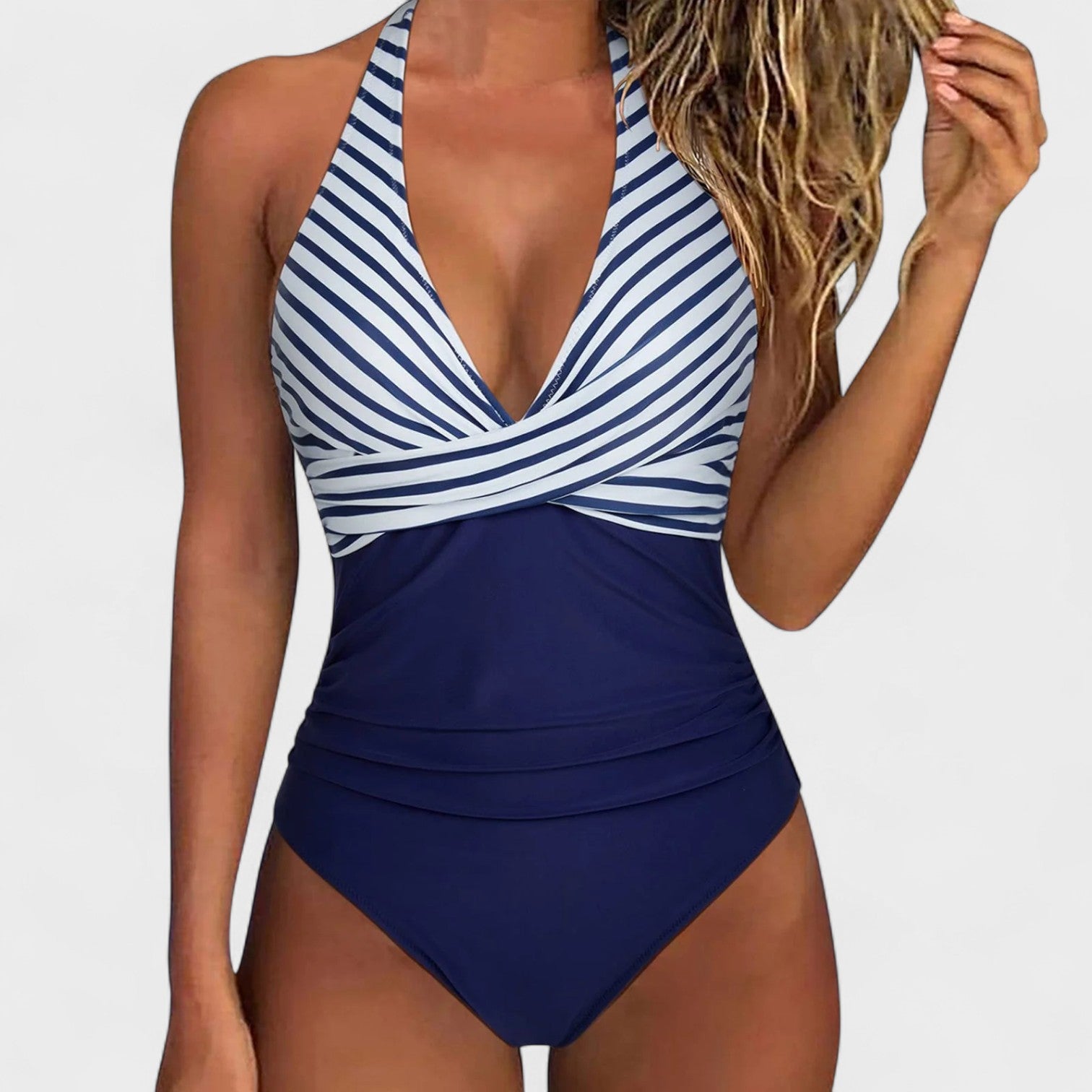 Costum de baie Ernesta cu talie înaltă