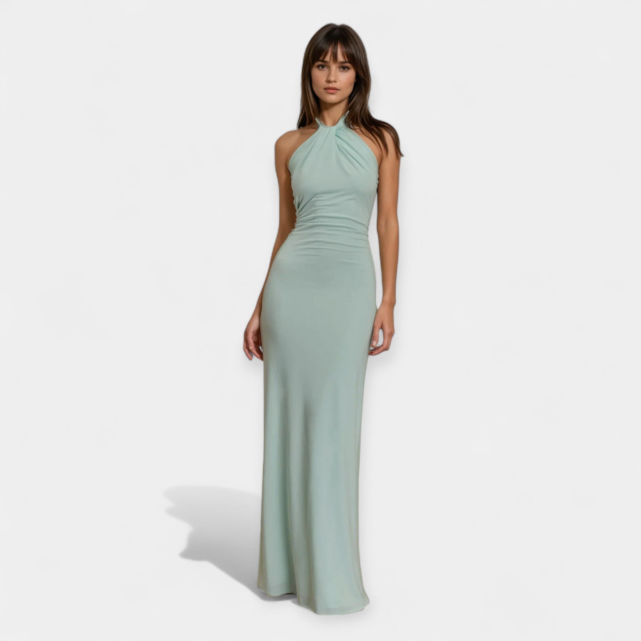 Maxi Dress with Neck Tie and Choker
