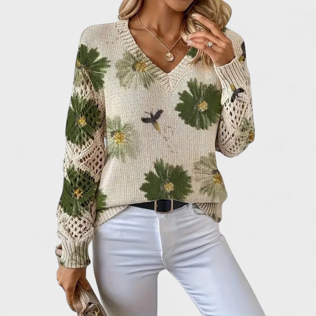 Alma - Elegant Sweater with Floral Pattern