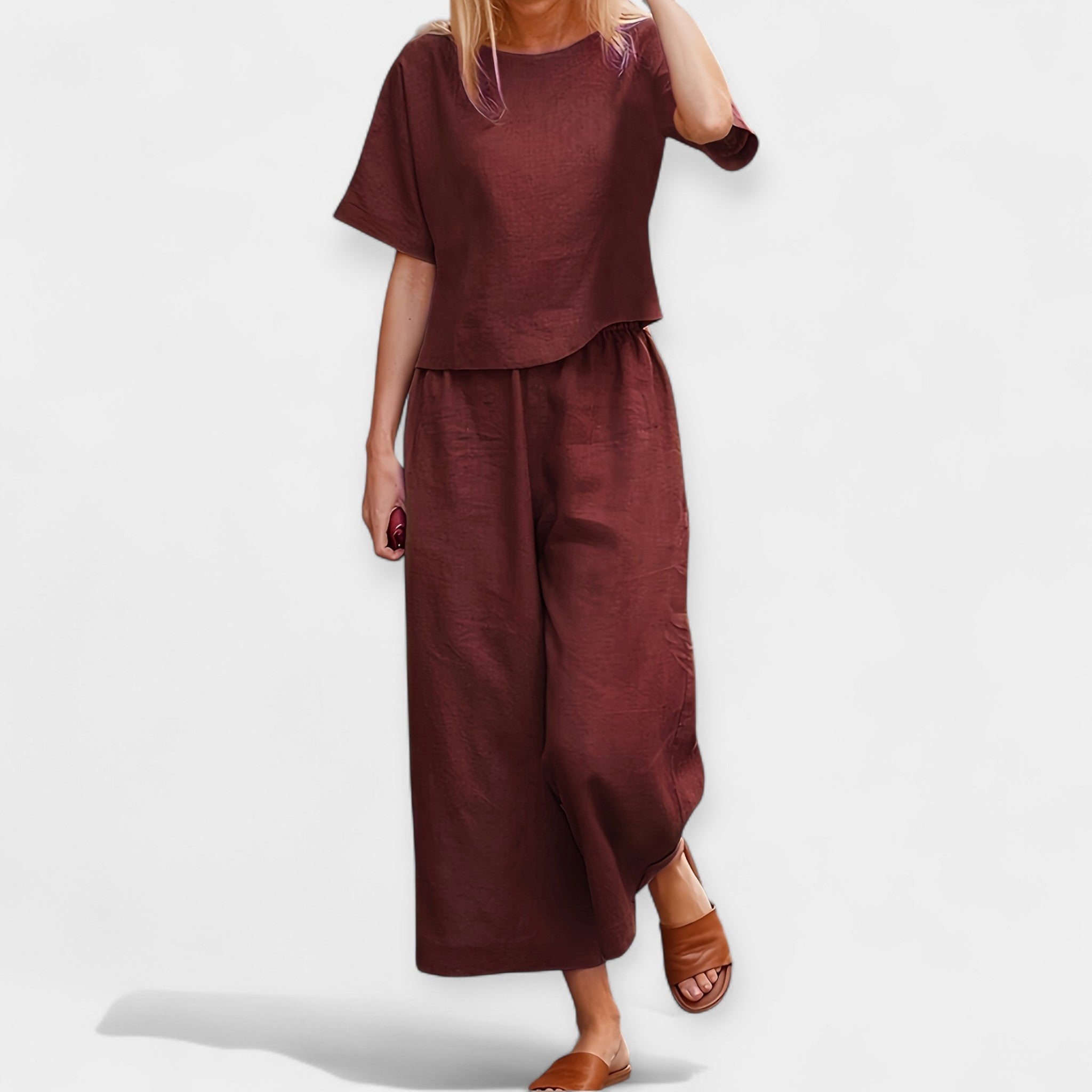 Set de pantaloni scurți ușori cu cămașă cu mânecă scurtă