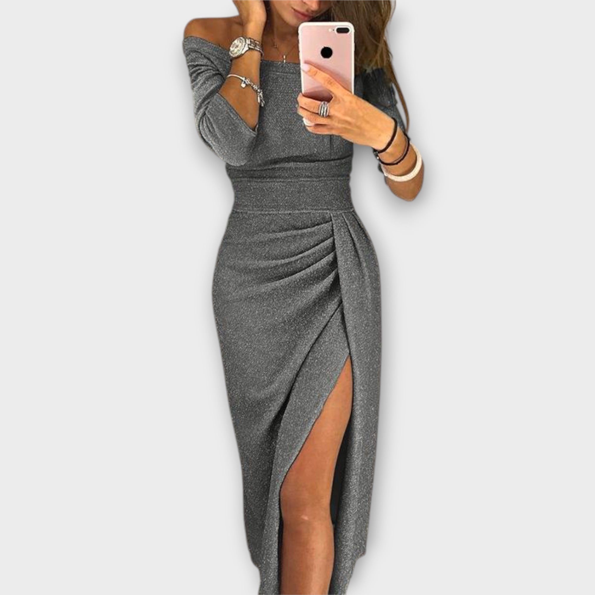 Lena - Rochie Elegantă Fără Umeri