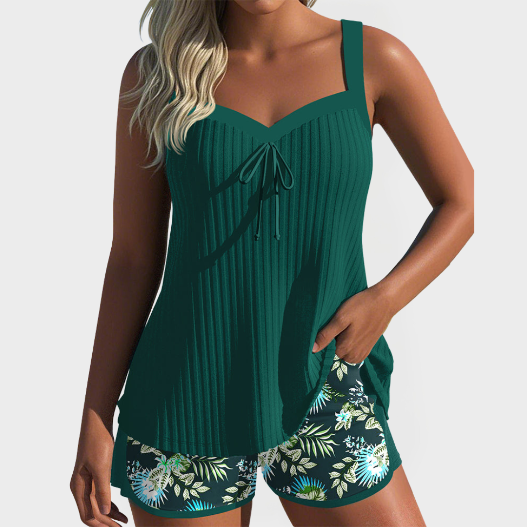 Set Tankini cu Imprimeuri Florale