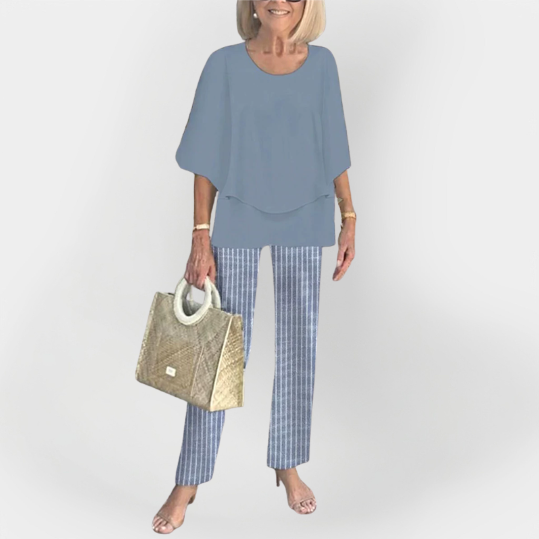 Set elegant cu cămașă și pantaloni comozi