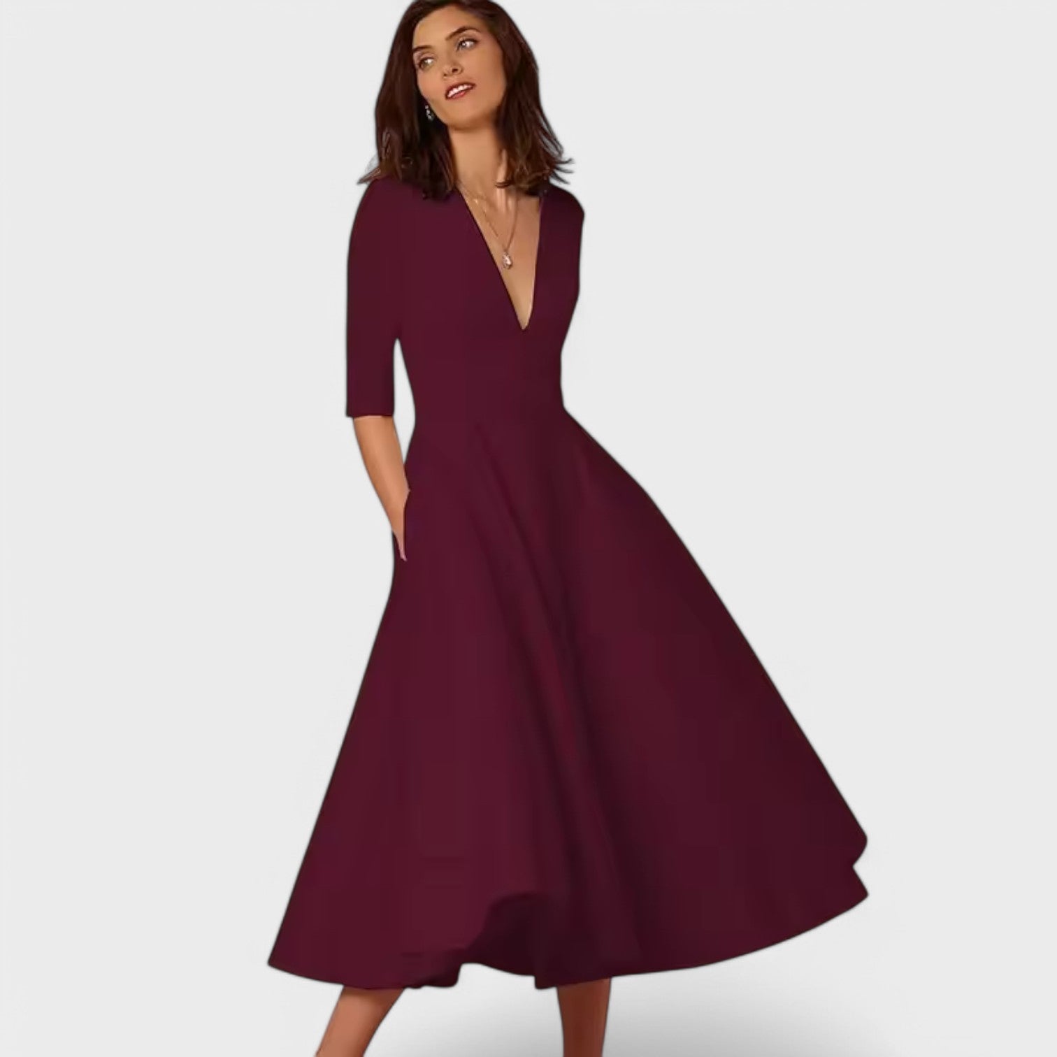 Helena - Elegant Dress with V-Neck