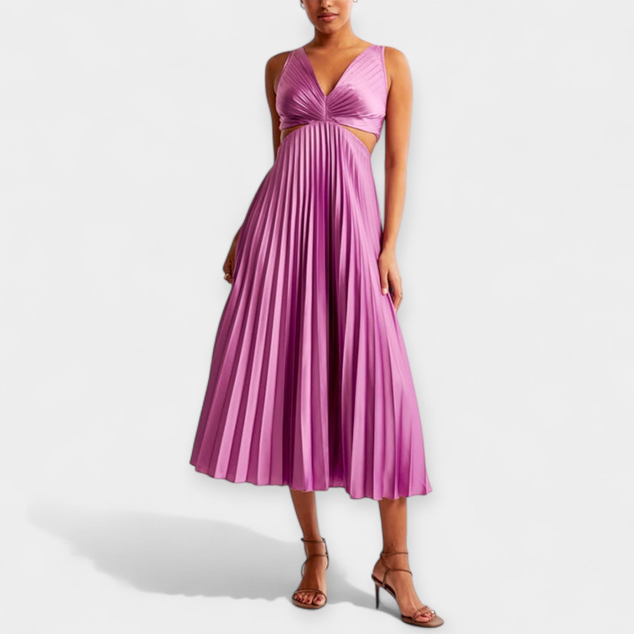Rochie maxi cu design plisat