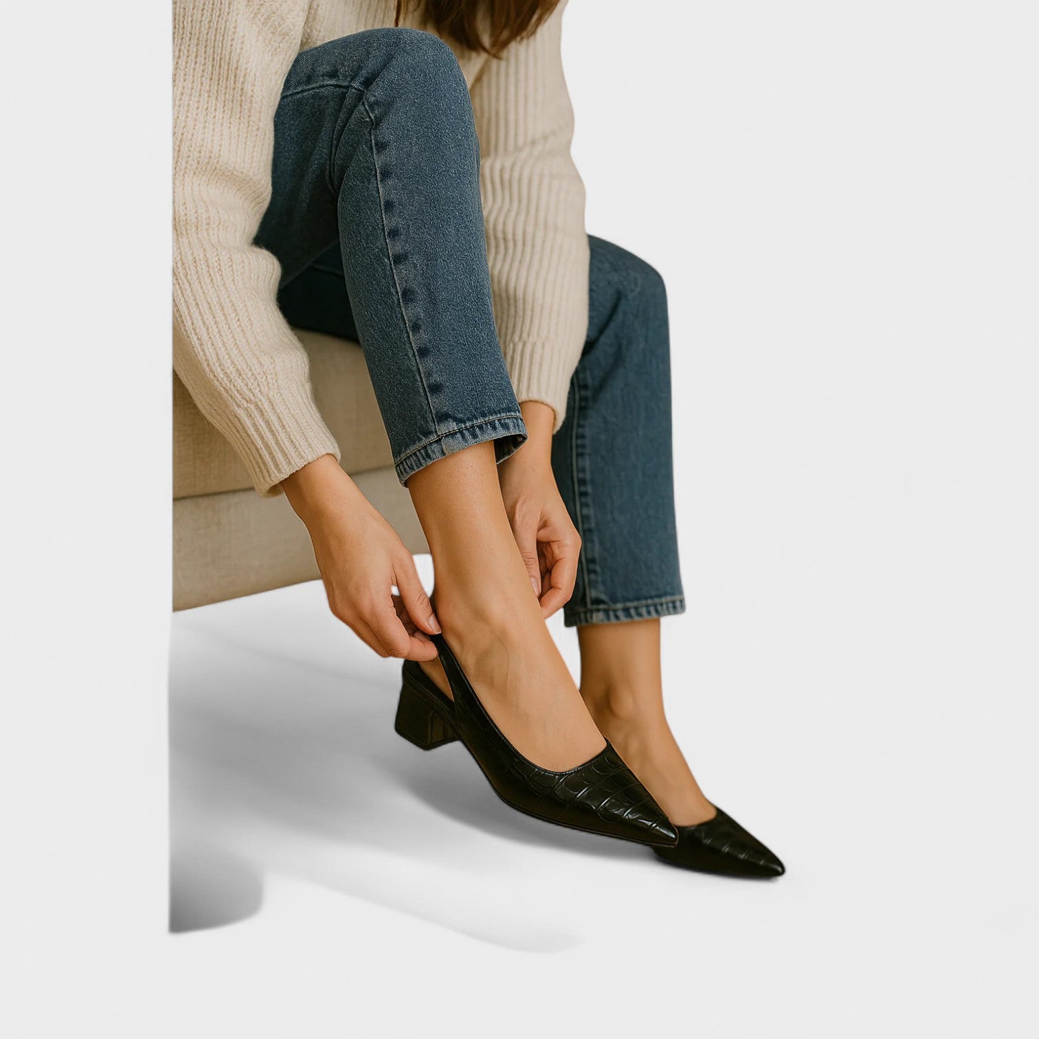 Vera – Crocodile Leather High Heels