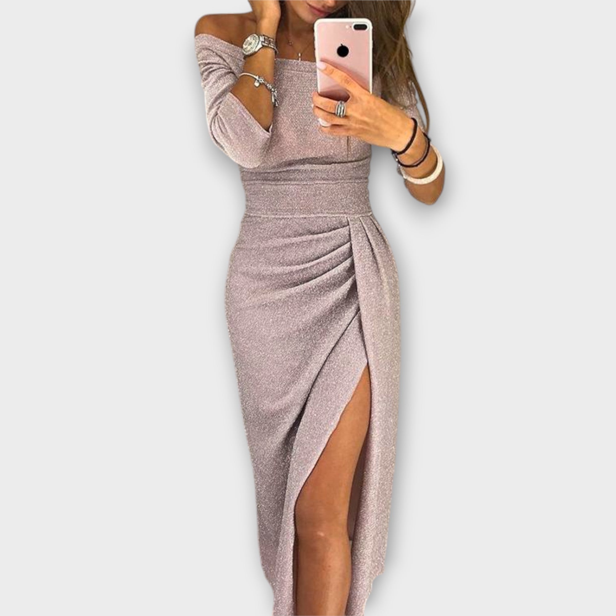 Lena - Rochie Elegantă Fără Umeri