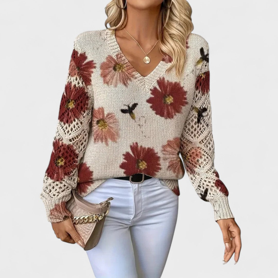 Alma - Elegant Sweater with Floral Pattern