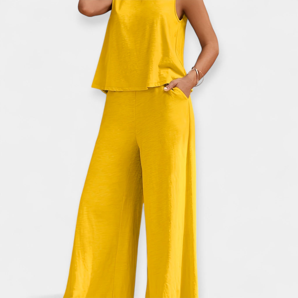 Sleeveless Top and Wide Pants Set